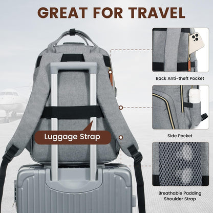 Stylish  Anti-Theft Laptop Backpack for Men & Women - Perfect for Work, College, and Outdoor Adventures - Fits 15.6 Inch Laptops - Grey