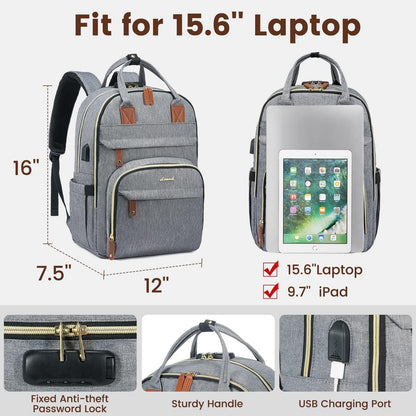 Stylish  Anti-Theft Laptop Backpack for Men & Women - Perfect for Work, College, and Outdoor Adventures - Fits 15.6 Inch Laptops - Grey