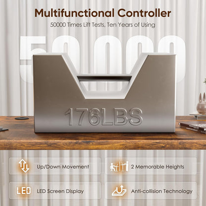 55" Height Adjustable Electric Standing Desk - Versatile Sit-Stand Workstation for Home Office, Gaming, and Study - Stylish Brown Finish