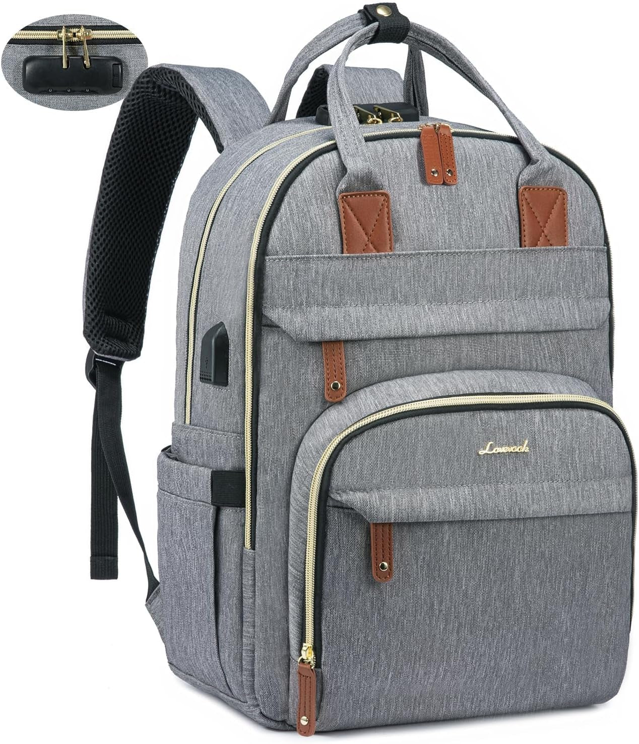 Stylish  Anti-Theft Laptop Backpack for Men & Women - Perfect for Work, College, and Outdoor Adventures - Fits 15.6 Inch Laptops - Grey